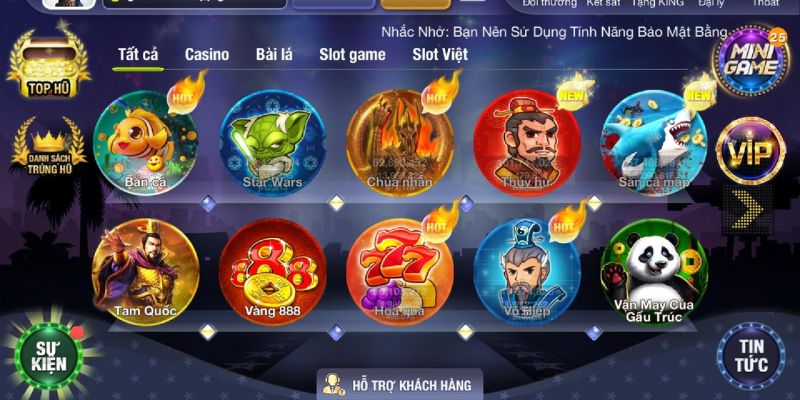 Các game nổ hũ hot đang có mặt tại King Fun